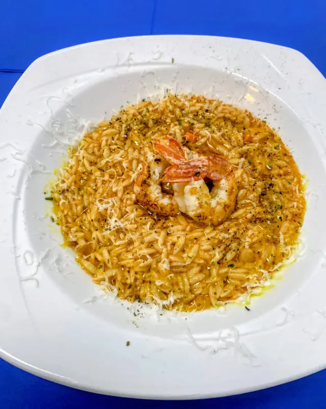 Orzo con gambas